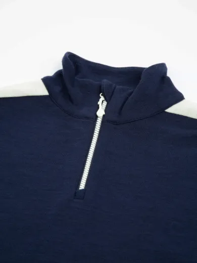 Bilde av WoolLand Ål merino half-zip ulltrøye Blue Ink